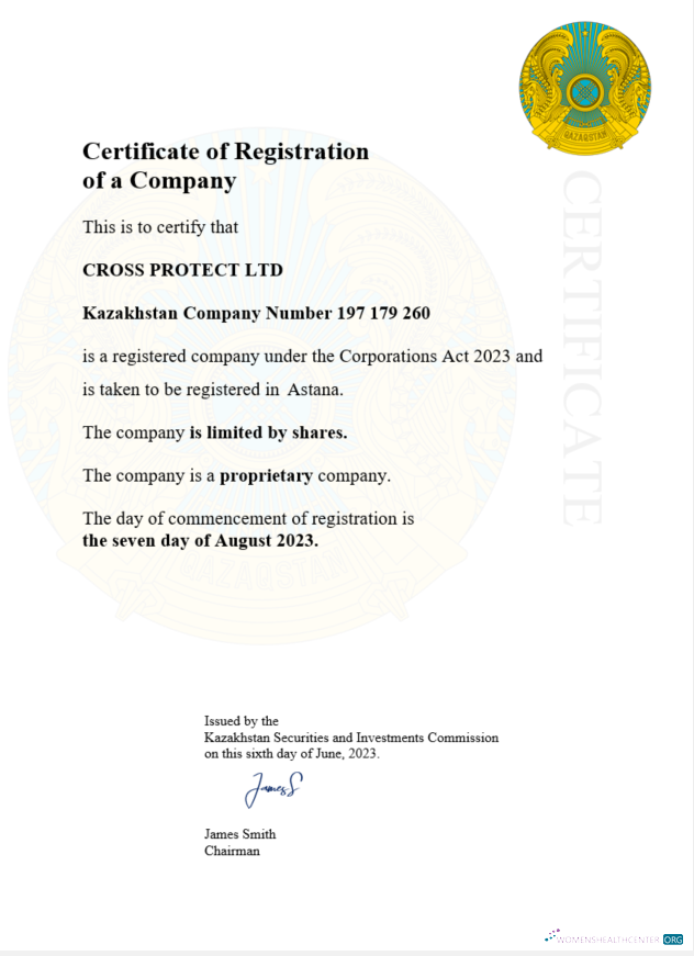 Download Kazakhstan certificate of registration Word and PDF template Photoshop template